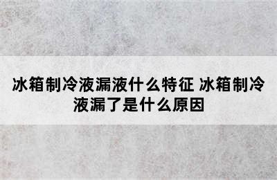 冰箱制冷液漏液什么特征 冰箱制冷液漏了是什么原因